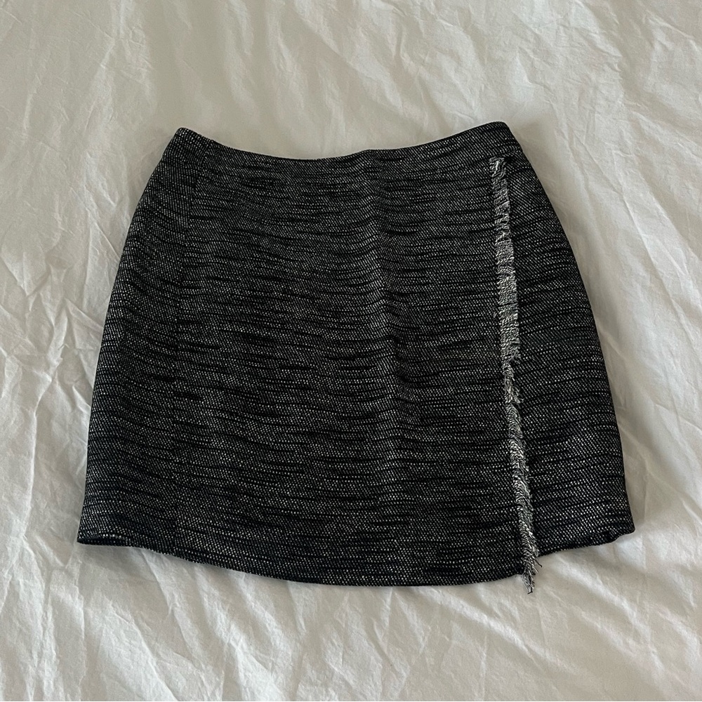 Loft Black and White Tweed Skirt